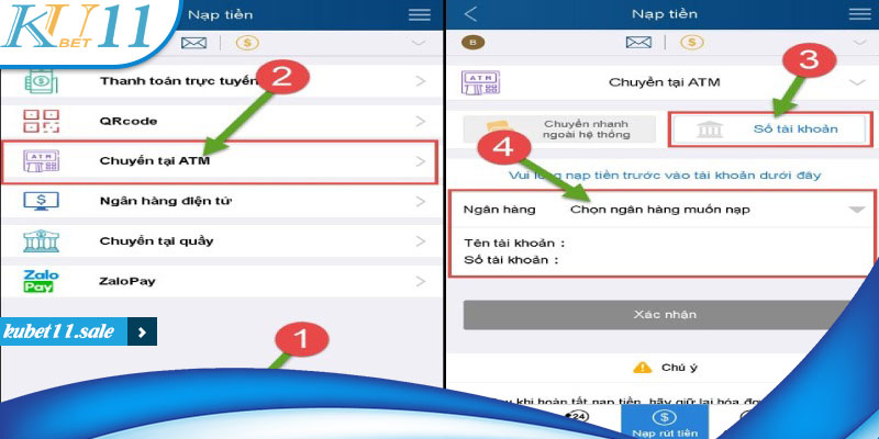 Nạp tiền Kubet11 qua ATM dành cho ai không rành về app ngân hàng